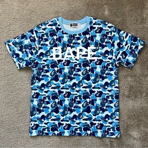 Bape Blue and White Camo Short Sleeve Tee